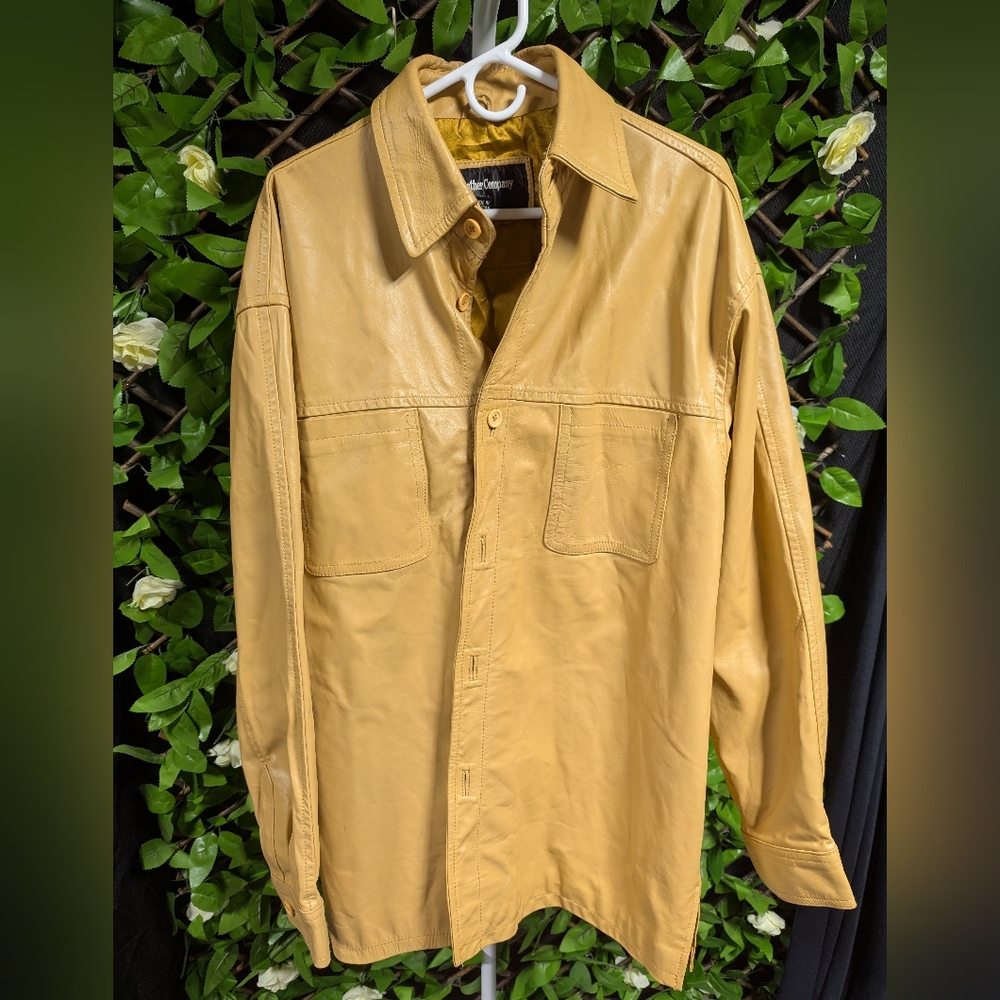 Men's Yellow vintage Leather Jacket From The Leather Company